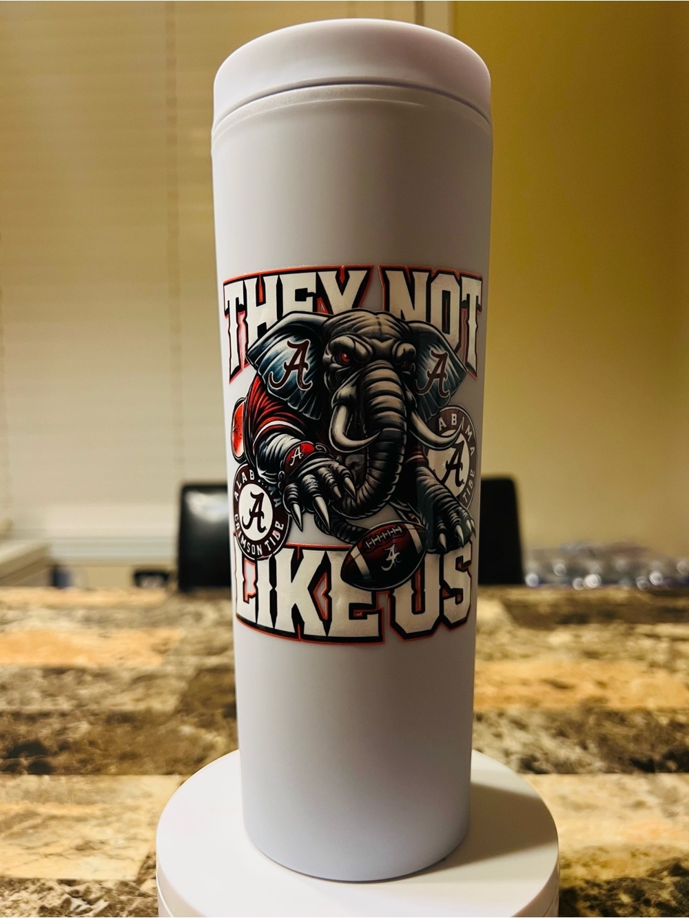 Grey Alabama Elephant Stainless Travel Tumbler - 30 oz Team Graphic